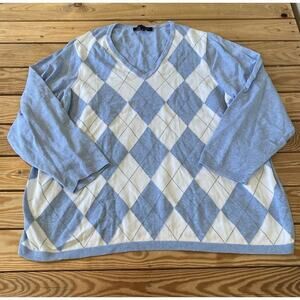 Tommy Hilfiger V Neck Sweater Size 3X Men’s Blue